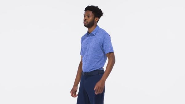 Polo De Golf En Jacquard Texturé Bleu Adidas