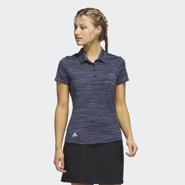 Polo Adidas Bleu Marine à Manches Courtes Teint Dans L'espace