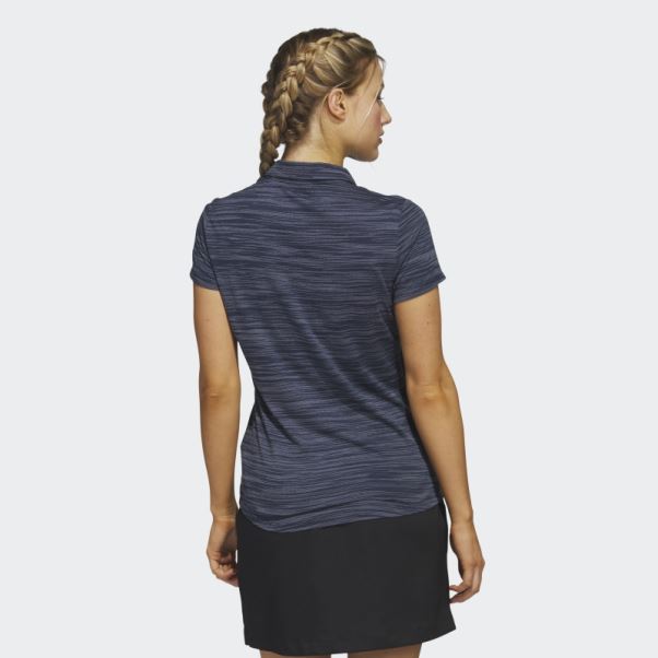 Polo Adidas Bleu Marine à Manches Courtes Teint Dans L'espace