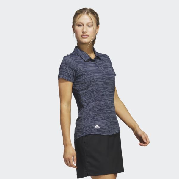 Polo Adidas Bleu Marine à Manches Courtes Teint Dans L'espace