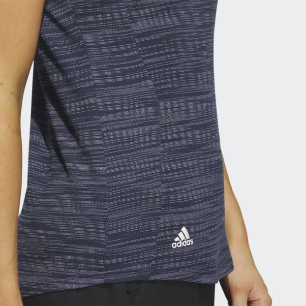 Polo Adidas Bleu Marine à Manches Courtes Teint Dans L'espace