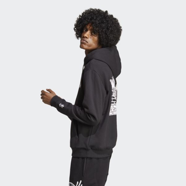 Graphisme Hack The Elite Sweat à Capuche Noir Adidas