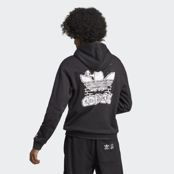 Graphisme Hack The Elite Sweat à Capuche Noir Adidas
