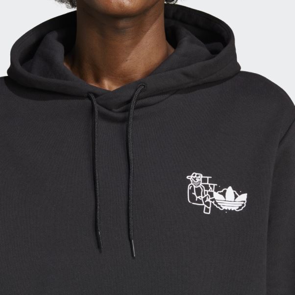Graphisme Hack The Elite Sweat à Capuche Noir Adidas