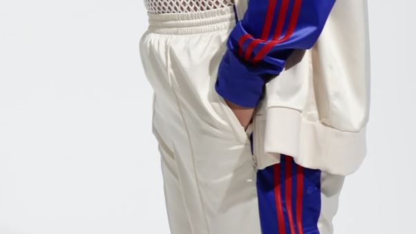 Adidas Pantalon Adibreak En Satin Blanc (taille Plus)