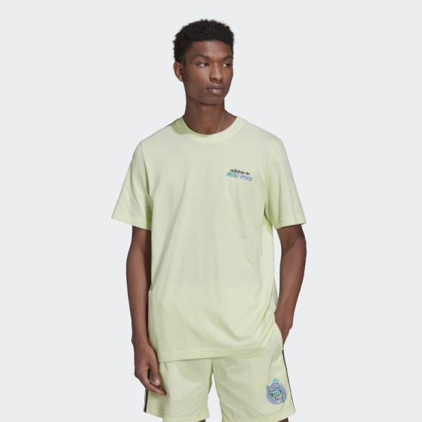 T-shirt Adidas Citron Vert Graphique Stoked Fish Flowers
