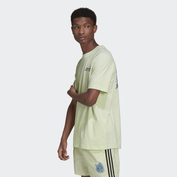 T-shirt Adidas Citron Vert Graphique Stoked Fish Flowers