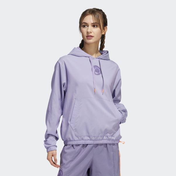 Adidas Hoop York City Sweat à Capuche Lilas Mode