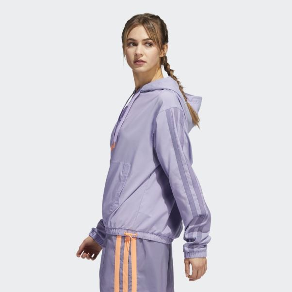 Adidas Hoop York City Sweat à Capuche Lilas Mode