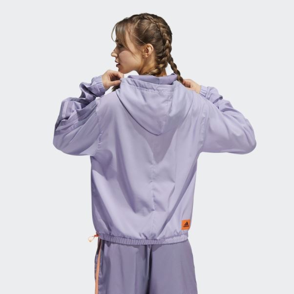 Adidas Hoop York City Sweat à Capuche Lilas Mode