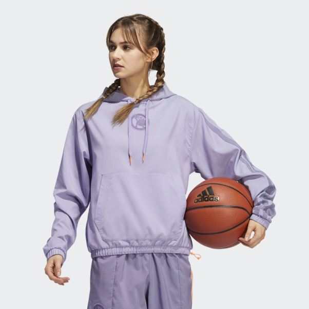 Adidas Hoop York City Sweat à Capuche Lilas Mode