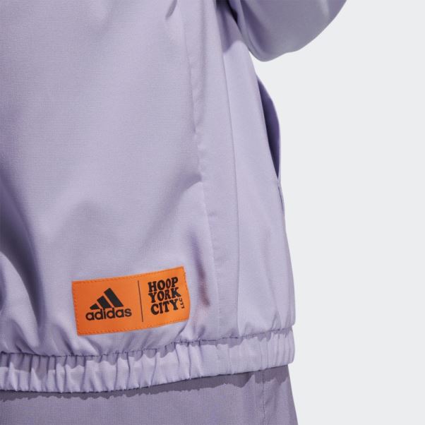 Adidas Hoop York City Sweat à Capuche Lilas