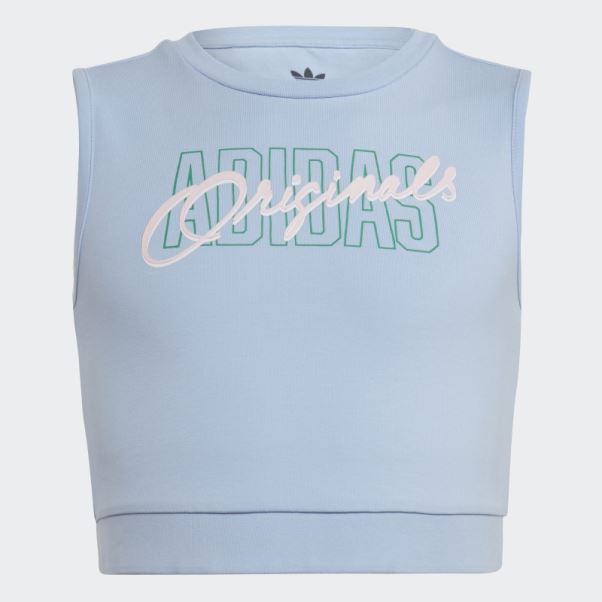 Débardeur Court à Imprimé Graphique Adidas Bleu Aube Fashion