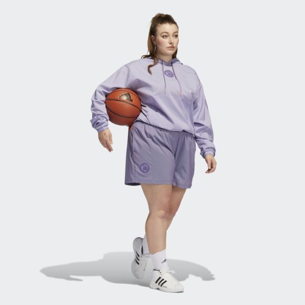 Hoop York City épinglé Short (taille Plus) Tech Violet Adidas