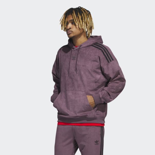 Sweat à Capuche En Peluche Adidas Adicolor Classics Bordeaux