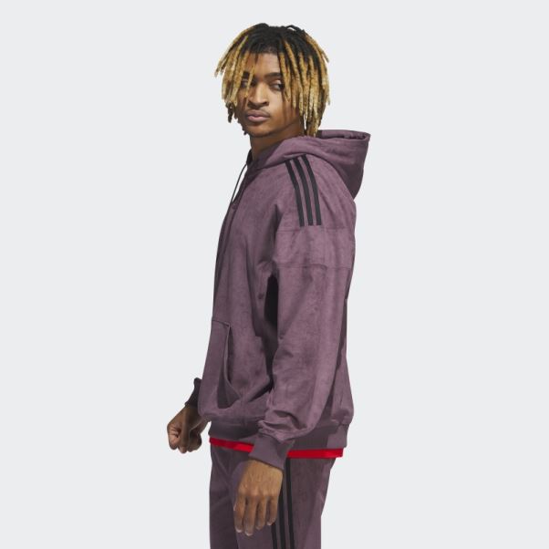Sweat à Capuche En Peluche Adidas Adicolor Classics Bordeaux