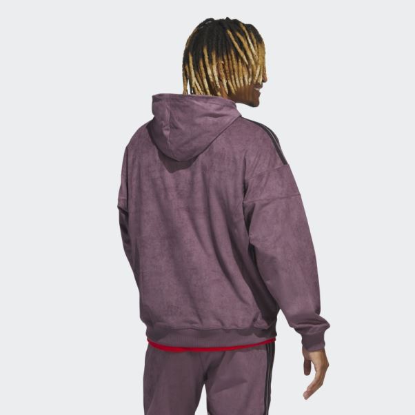 Sweat à Capuche En Peluche Adidas Adicolor Classics Bordeaux