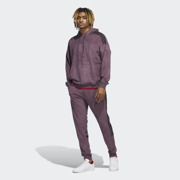 Sweat à Capuche En Peluche Adidas Adicolor Classics Bordeaux