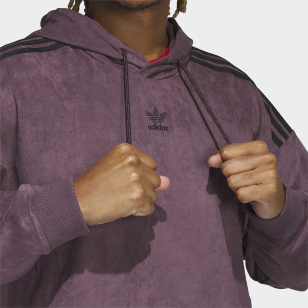 Sweat à Capuche En Peluche Adidas Adicolor Classics Bordeaux