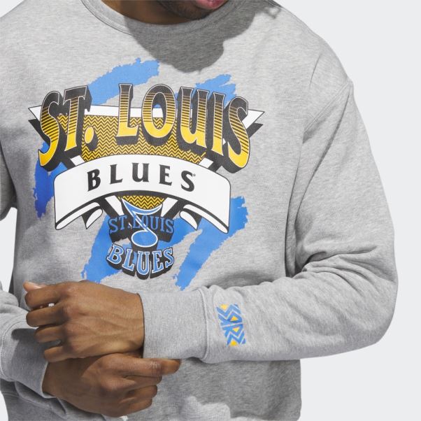 Sweat Ras Du Cou Vintage Blues Gris Moyen Adidas
