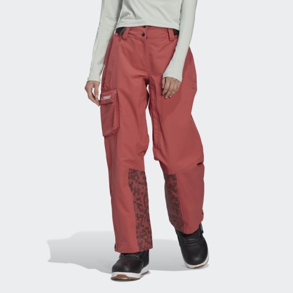 Pantalon De Survêtement De Neige En Nylon Post-consommation Terrex 3l Rouge Adidas