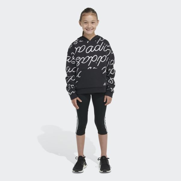Sweat à Capuche Adi Script En Molleton Noir Adidas