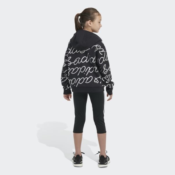 Sweat à Capuche Adi Script En Molleton Noir Adidas