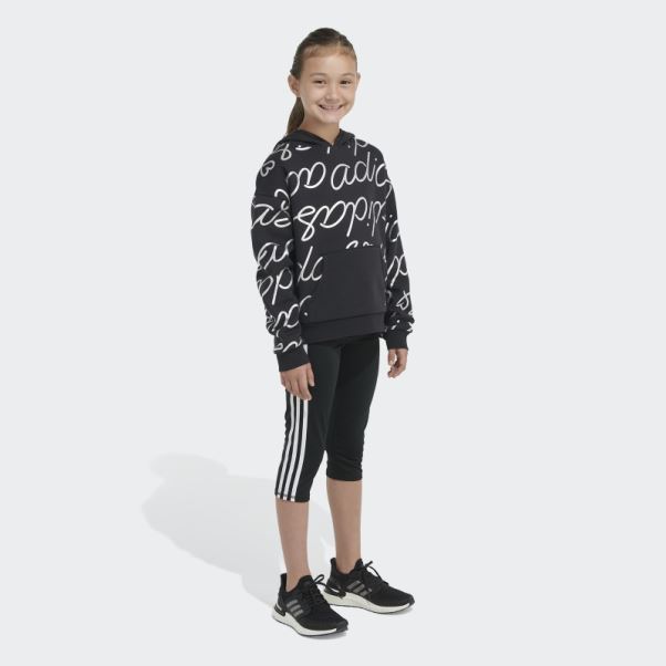 Sweat à Capuche Adi Script En Molleton Noir Adidas