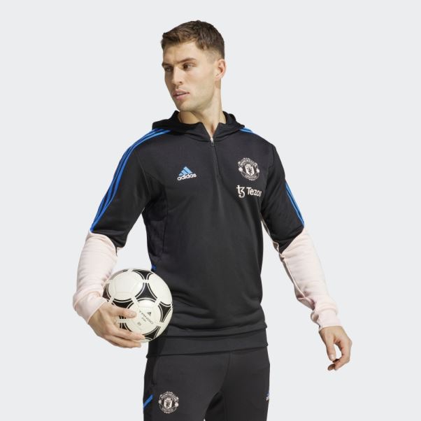 Manchester United Condivo 22 Sweat à Capuche Adidas Noir