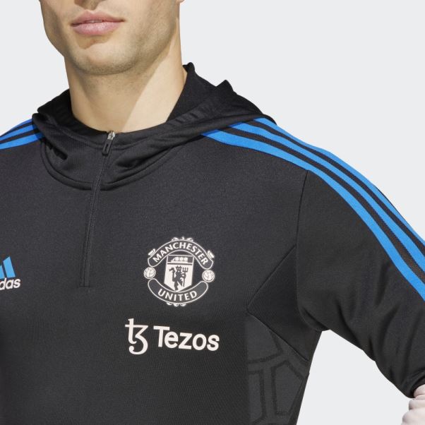 Manchester United Condivo 22 Sweat à Capuche Adidas Noir