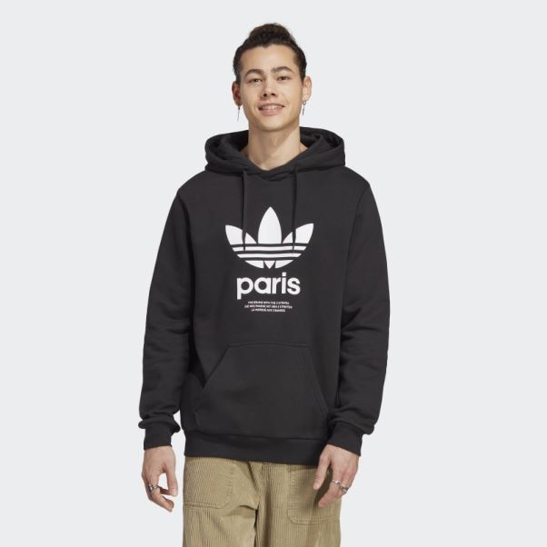 Sweat à Capuche Adidas Icone Paris City Originals Noir