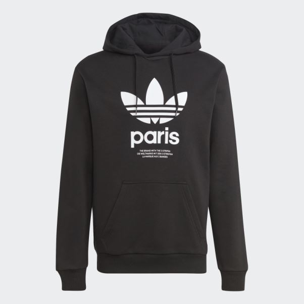 Sweat à Capuche Adidas Icone Paris City Originals Noir