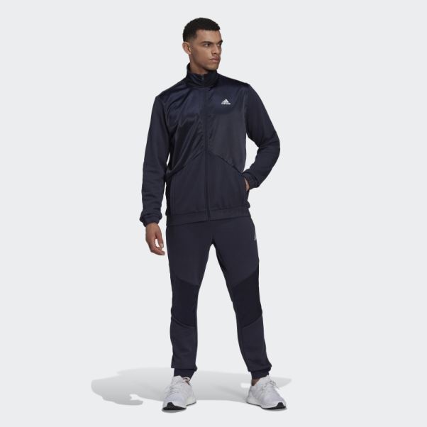Adidas Survêtement En Tissu éponge Satiné Encre