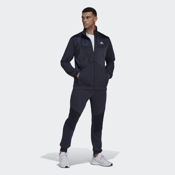 Adidas Survêtement En Tissu éponge Satiné Encre