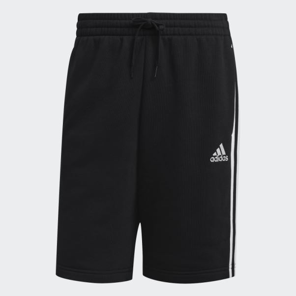 Short Adidas Essentials 3 Bandes En Polaire Noir