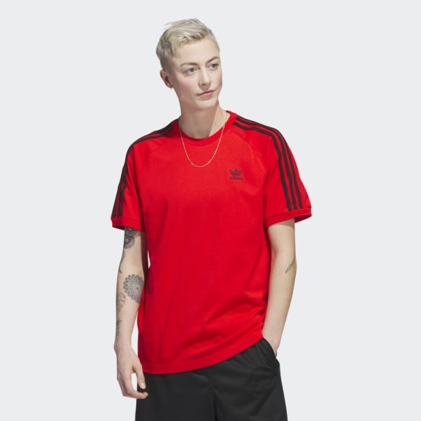 Adidas Adicolor Classics T-shirt En Peluche Rouge