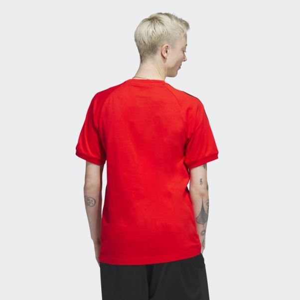 Adidas Adicolor Classics T-shirt En Peluche Rouge