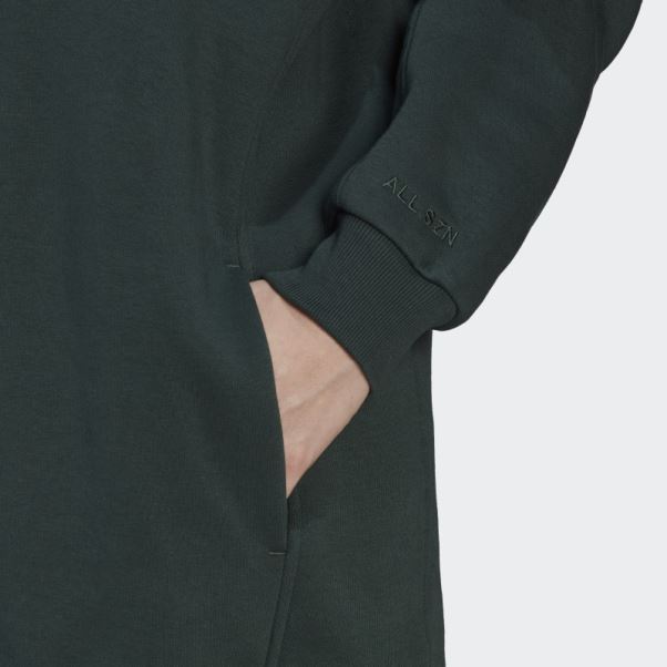 Adidas Sweat à Capuche Long Polaire All Szn Vert