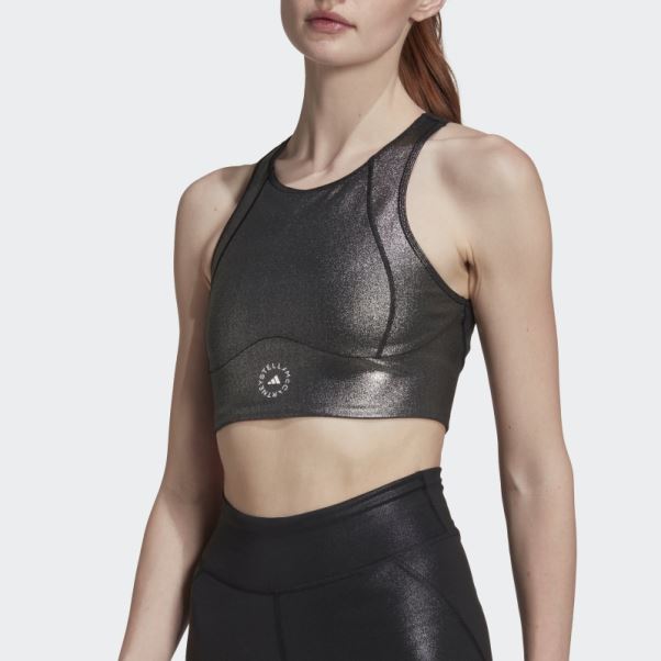 Adidas By Stella Mccartney Crop Top D'entraînement Brillant Mode Noir