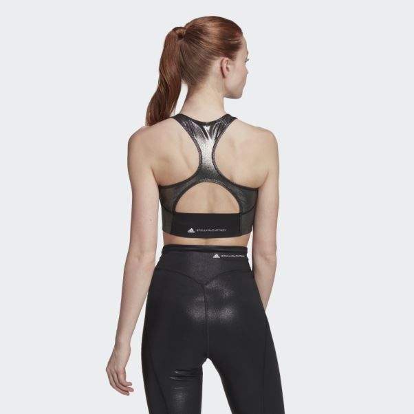 Adidas By Stella Mccartney Crop Top D'entraînement Brillant Mode Noir