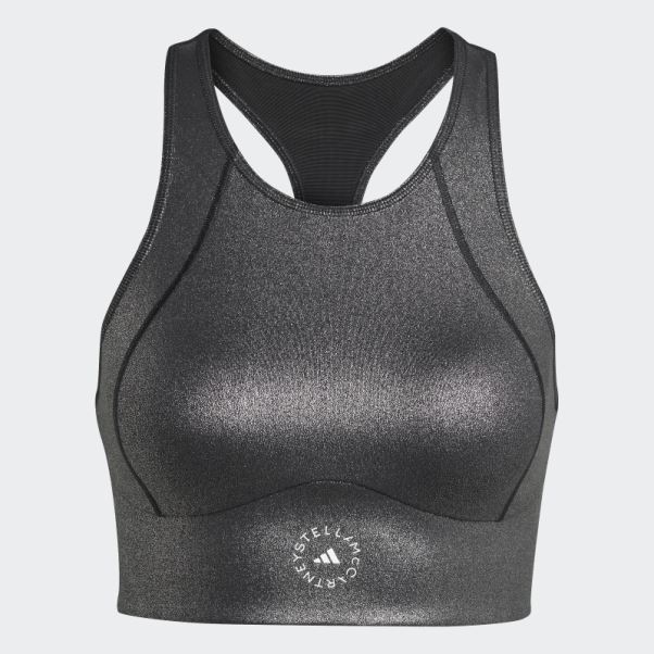 Adidas By Stella Mccartney Crop Top D'entraînement Brillant Mode Noir