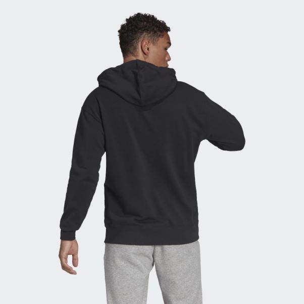 Sweat à Capuche Adidas Essentials Feelvivid Coton French Terry Drop Shoulder Noir