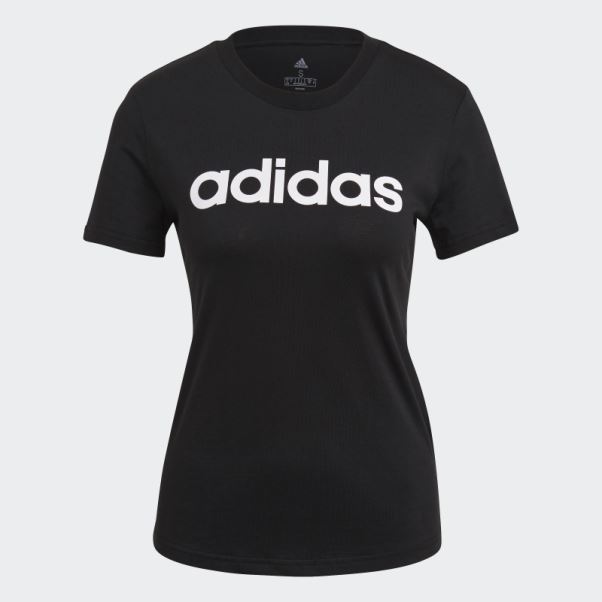 T-shirt Slim Logo Adidas Essentials Noir