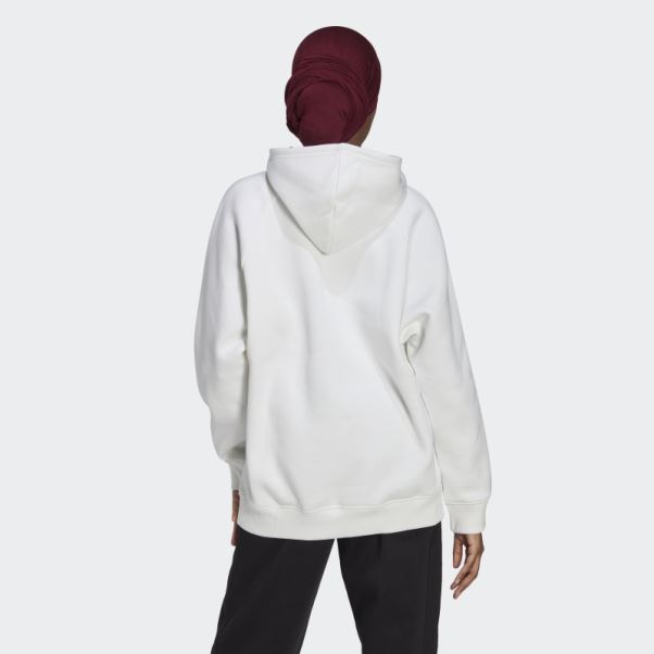 Sweat à Capuche Boyfriend Adidas All Szn Polaire Blanc