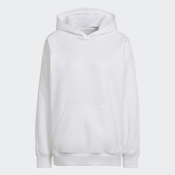 Sweat à Capuche Boyfriend Adidas All Szn Polaire Blanc