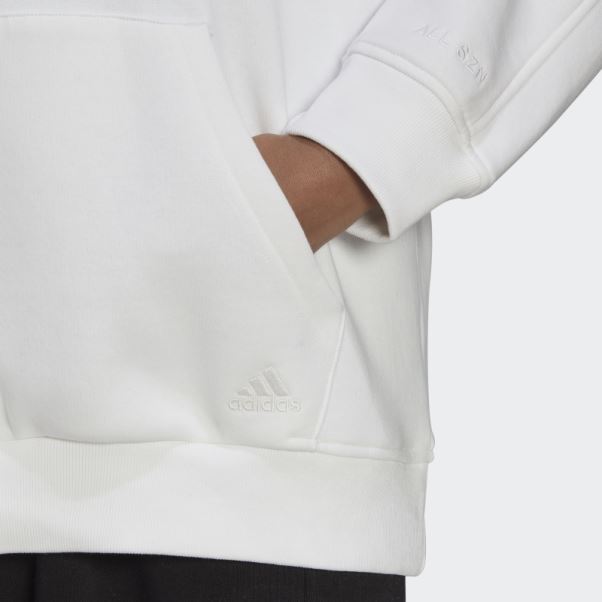 Sweat à Capuche Boyfriend Adidas All Szn Polaire Blanc