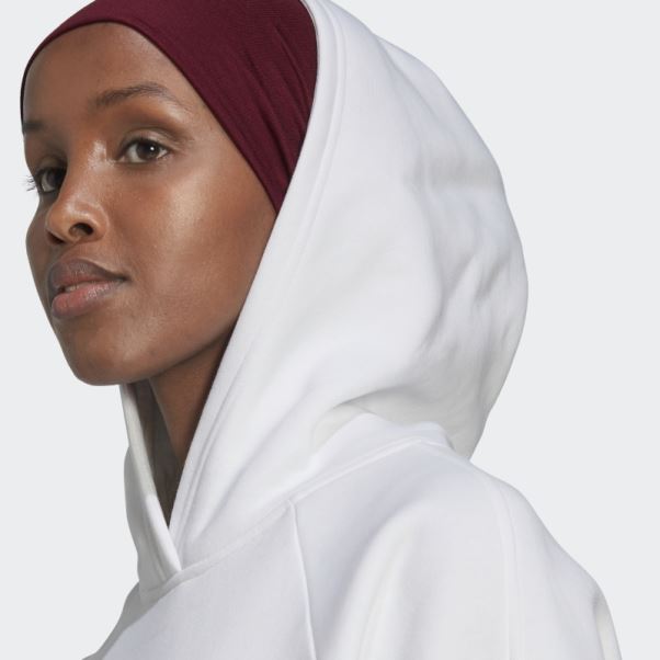 Sweat à Capuche Boyfriend Adidas All Szn Polaire Blanc