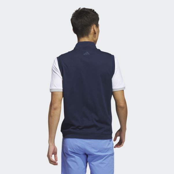 Gilet Bleu Marine à Enfiler Et Zippé 1/4 Adidas