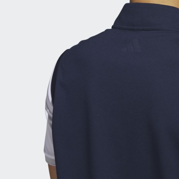 Gilet Bleu Marine à Enfiler Et Zippé 1/4 Adidas