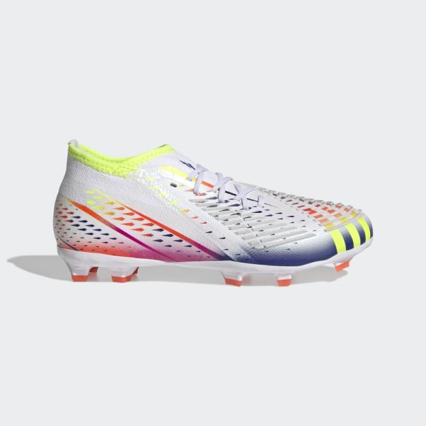 Adidas Predator Edge.1 Chaussures De Sol Ferme Blanches